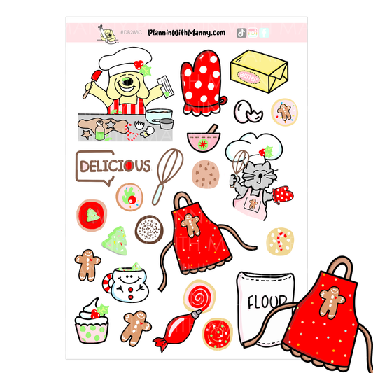 DB288C Christmas Baking Large Deco Sticker Sheet