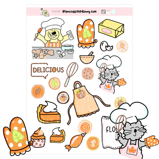 DB288 Fall Baking Large Deco Sticker Sheet