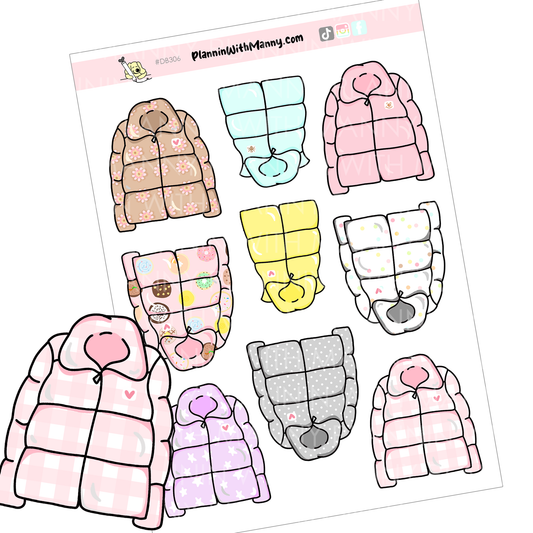 DB306 Puffer Coat Large Deco Stickers