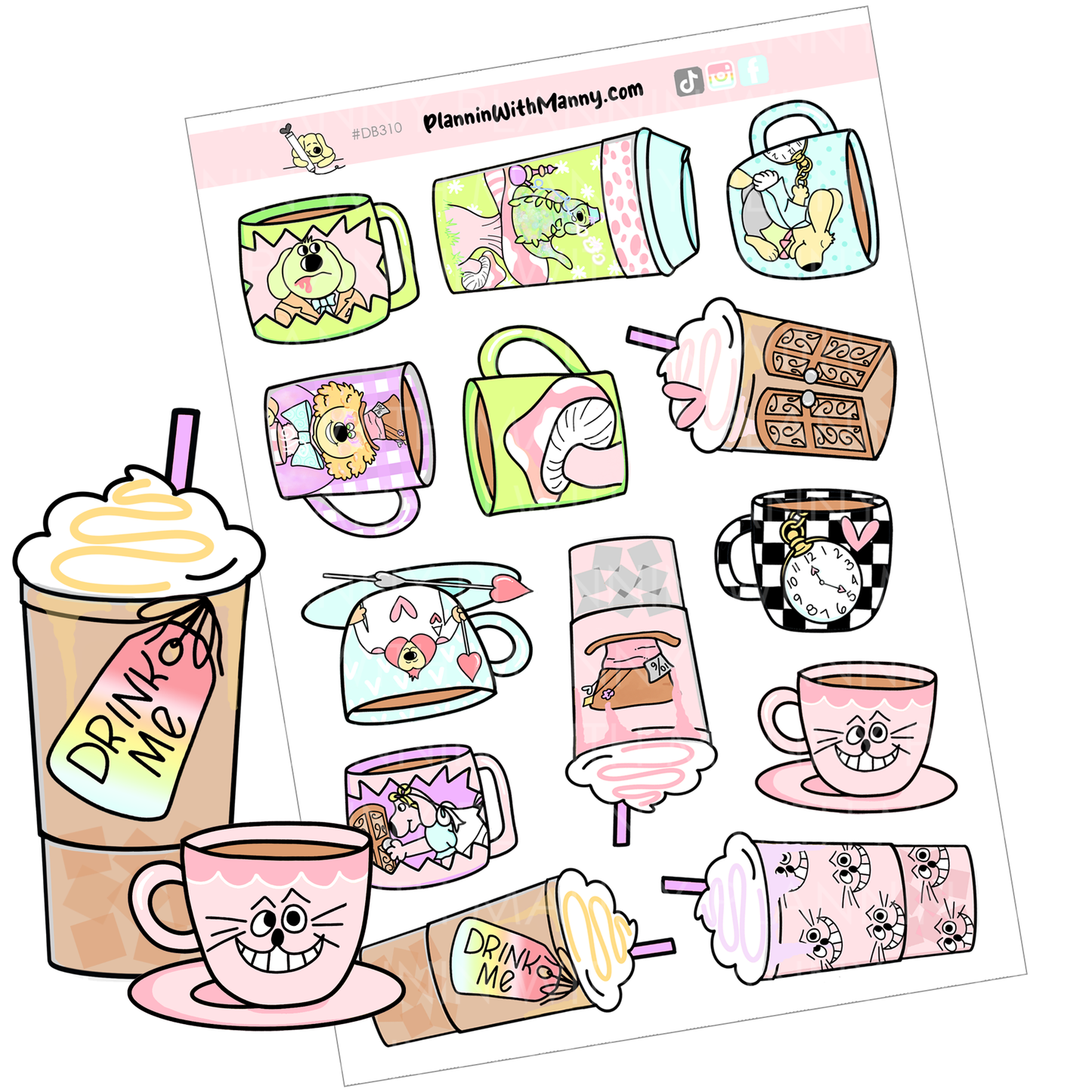 DB310 Wonderland Cup Large Deco Stickers