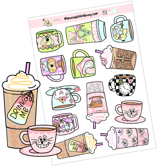 DB310 Wonderland Cup Large Deco Stickers
