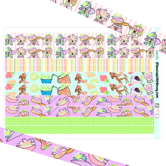 DB310W Kentucky Derby Washi Sticker Sheet