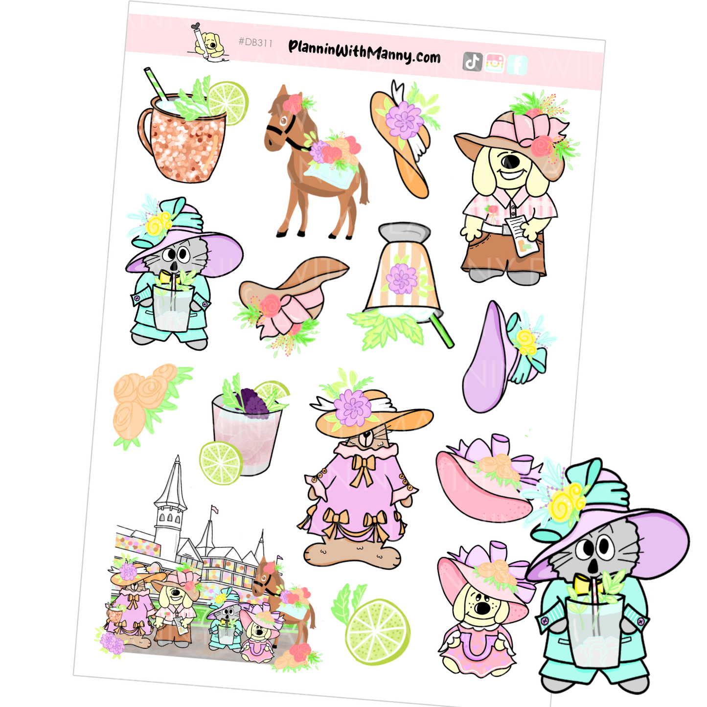 DB310 Kentucky Derby Large Deco Stickers