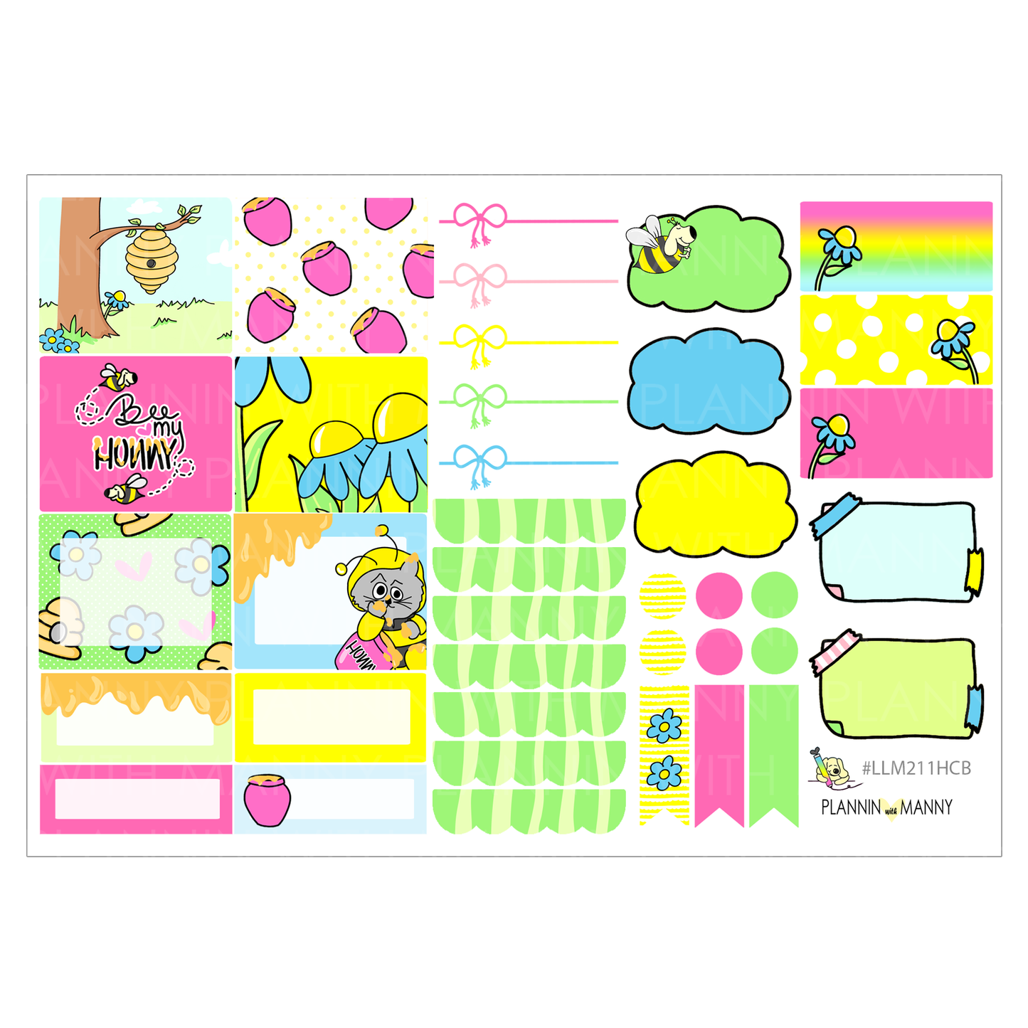 LLM211HC HOBO COUSIN MONTHLY PLANNER STICKERS - Bee My Hunny Collection