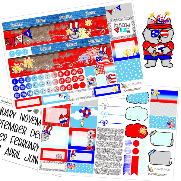 LLM215HC HOBO COUSIN MONTHLY PLANNER STICKERS - Freedom Reigns Collection