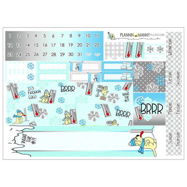LLM223B6 Fricken Freezin B6 Monthly Planner Stickers