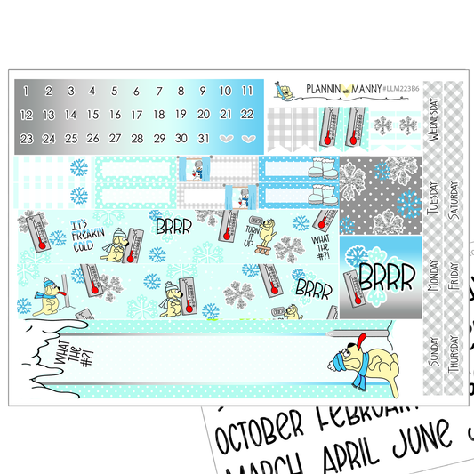 LLM223B6 Fricken Freezin B6 Monthly Planner Stickers