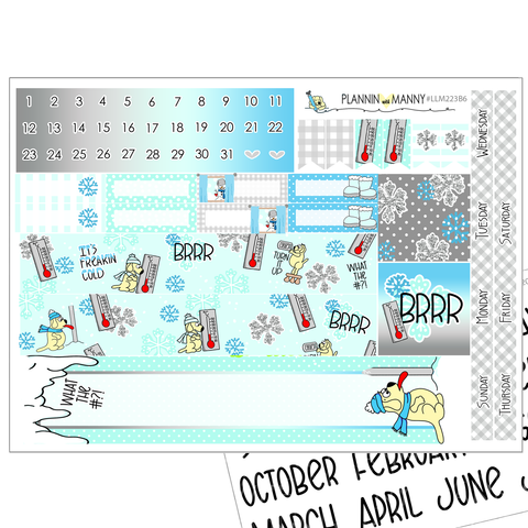 LLM223B6 Fricken Freezin B6 Monthly Planner Stickers