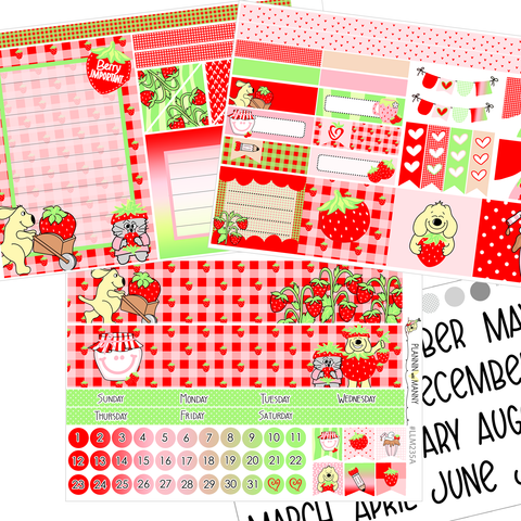 LLM235 MONTHLY PLANNER STICKERS - Berry Time Love Collection