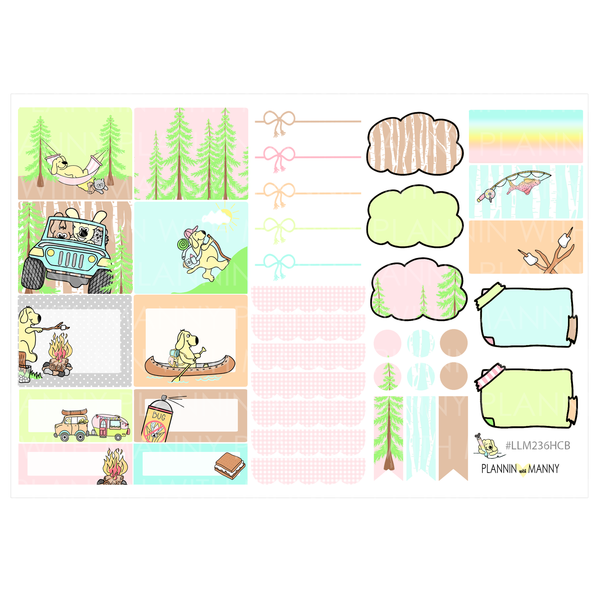 LLM236HC HOBO COUSIN MONTHLY PLANNER STICKERS - Outdoor Adventures Collection