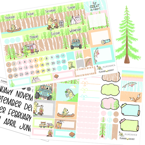 LLM236HC HOBO COUSIN MONTHLY PLANNER STICKERS - Outdoor Adventures Collection