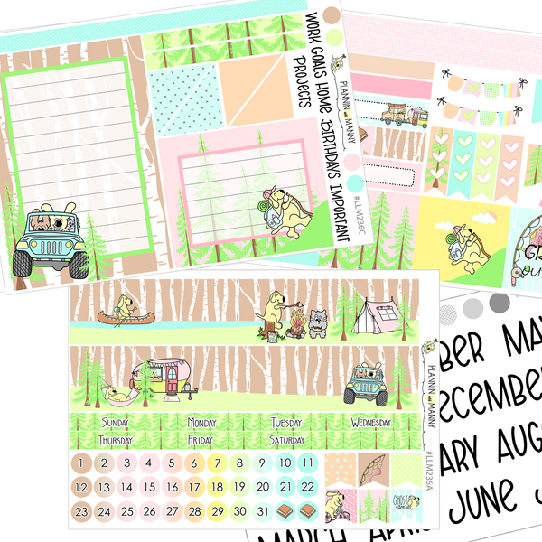 LLM236 MONTHLY PLANNER STICKERS - Outdoor Adventures Collection