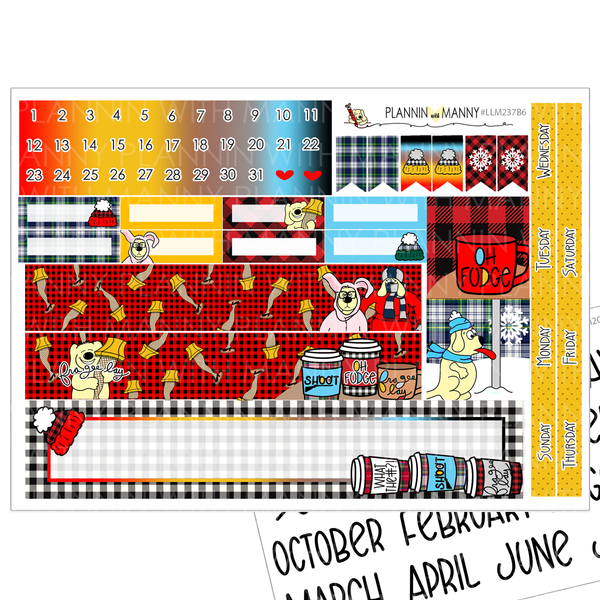 LLM237B6 Christmas Story B6 Monthly Planner Stickers