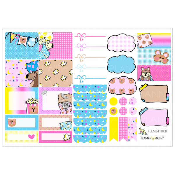 LLM241HC HOBO COUSIN MONTHLY PLANNER STICKERS - Slumbear Party Collection