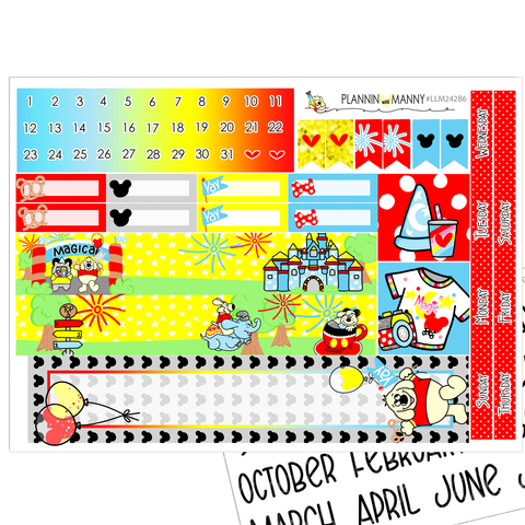 LLM242B6 Happy Place B6 Monthly Planner Stickers