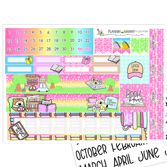 LLM243B6 Book Lover B6 Monthly Planner Stickers