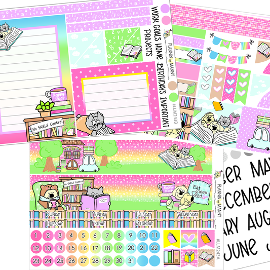 LLM243 MONTHLY PLANNER STICKERS -Book Lover Collection