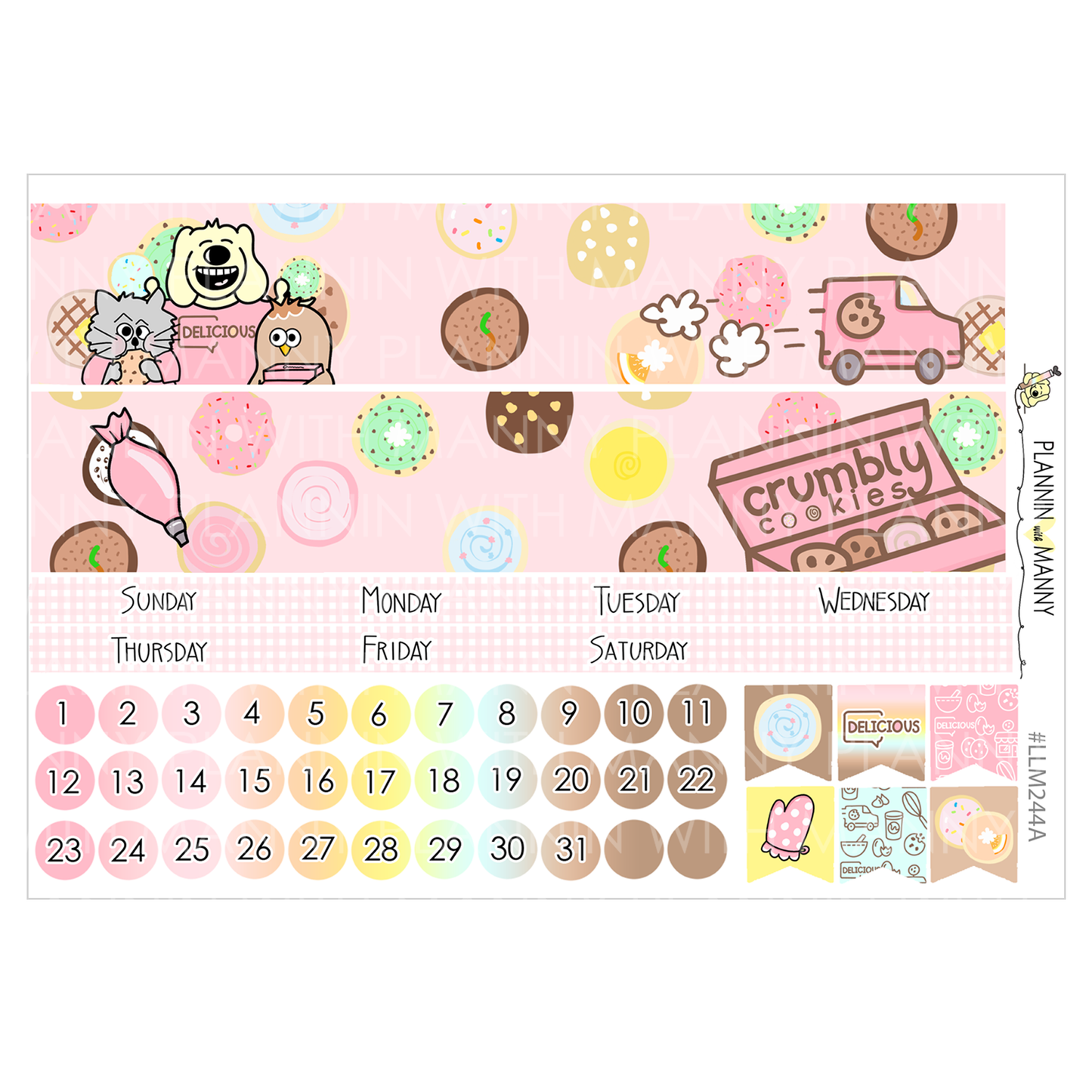 LLM244 MONTHLY PLANNER STICKERS -Crumbl Collection