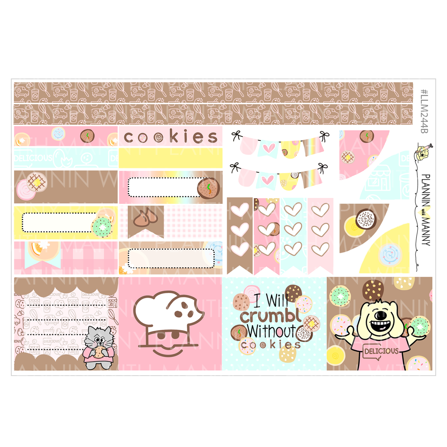 LLM244 MONTHLY PLANNER STICKERS -Crumbl Collection