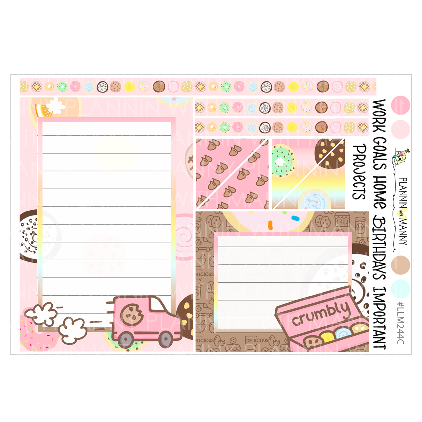 LLM244 MONTHLY PLANNER STICKERS -Crumbl Collection