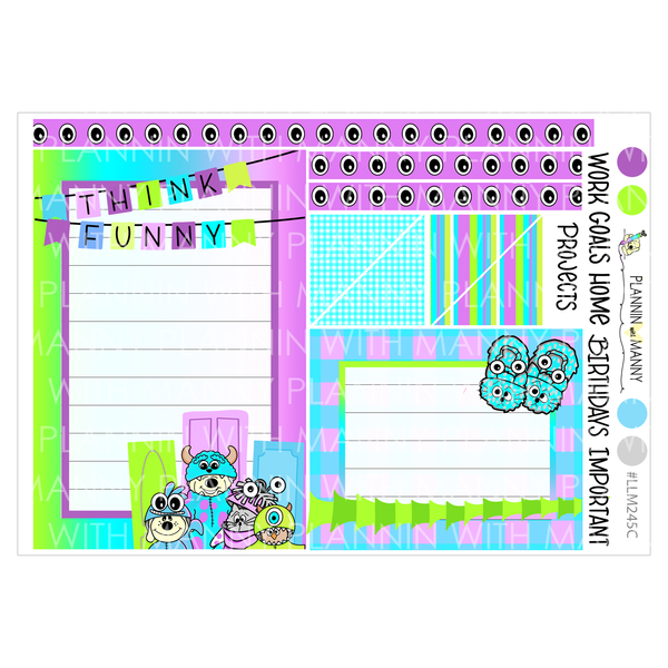 LLM245 MONTHLY PLANNER STICKERS -Simply Monsterous Collection
