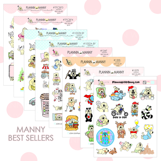 Best Seller Manny Set! Through the years:) 8 Sheets!