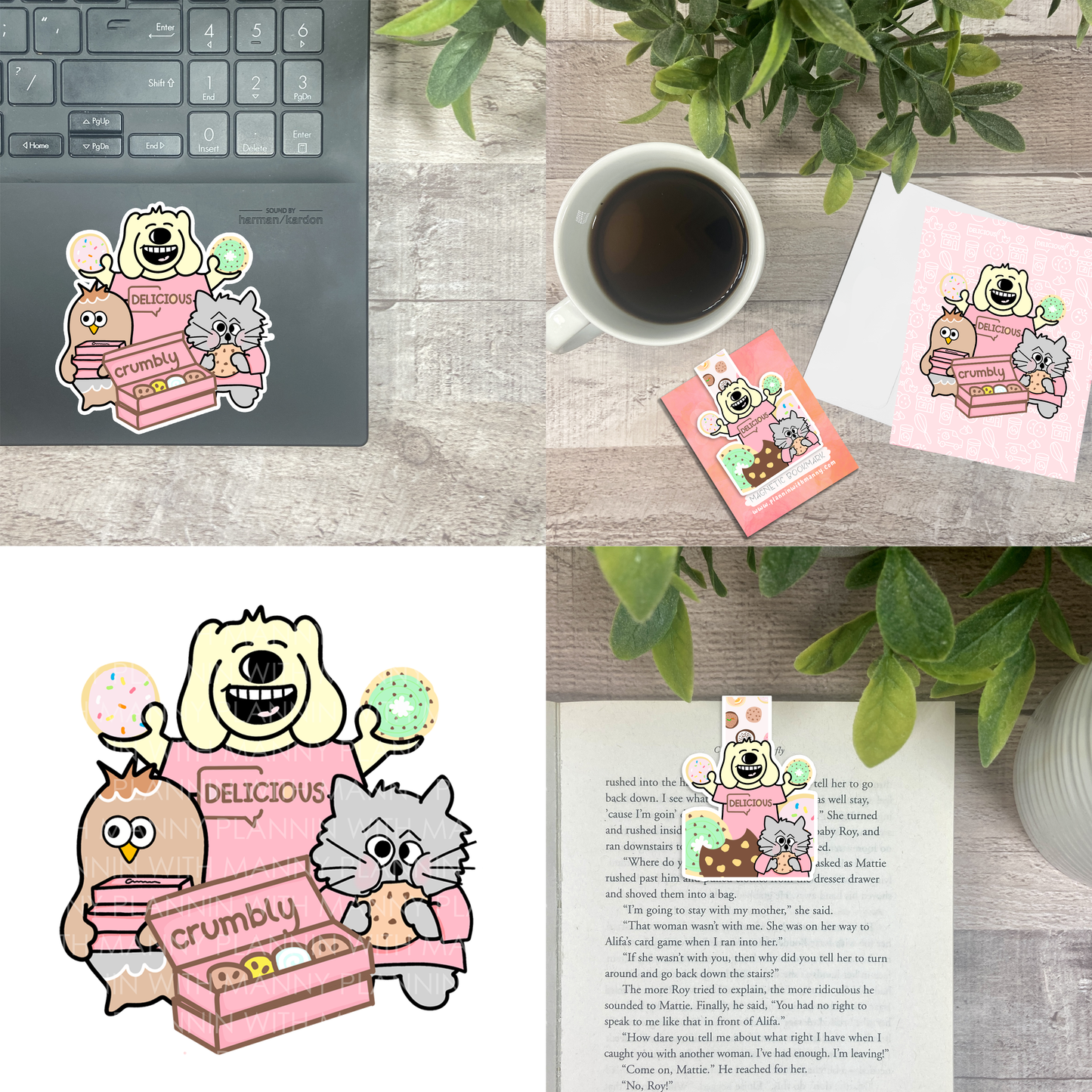 MB160 Crumbl Cookie Lovers Vinyl, Notecard, & Bookmarks