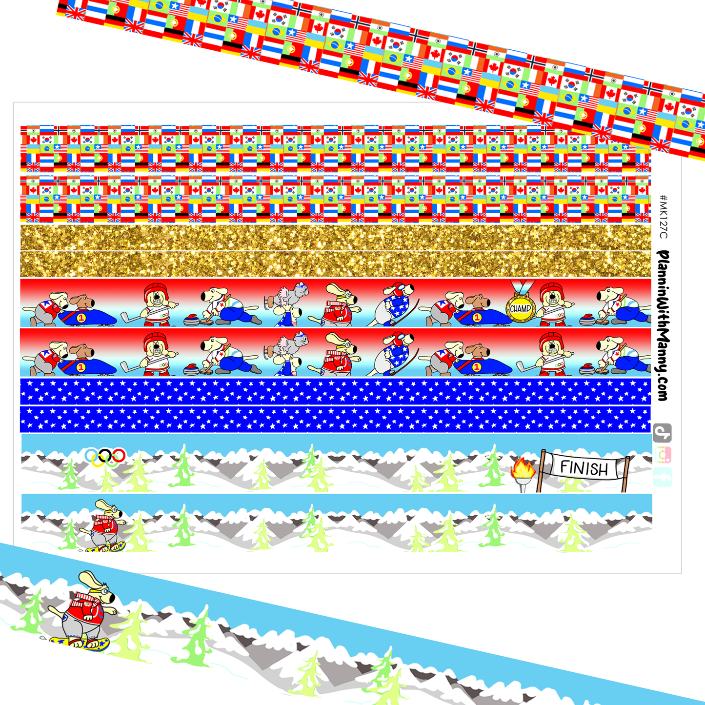 MK127C Winter Games Washi Stickers