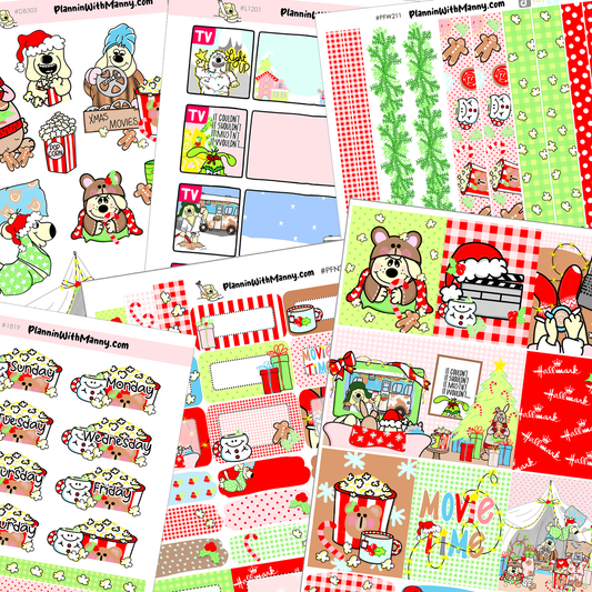 PFV211 Holiday Popcorn Picnic Vertical Sticker Set