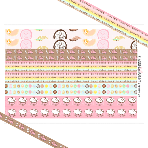 PFW19 #2 Crumbly Cookies Washi Planner Stickers