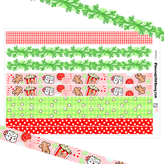 PFW211 Holiday Popcorn Picnic Washi Sticker Sheet