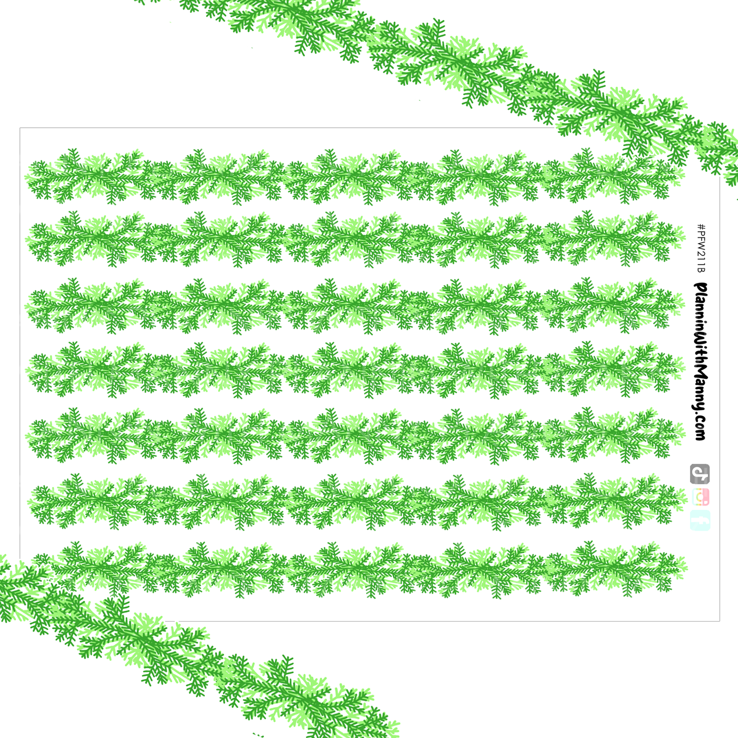 PFW211B Pine Washi Sticker Sheet