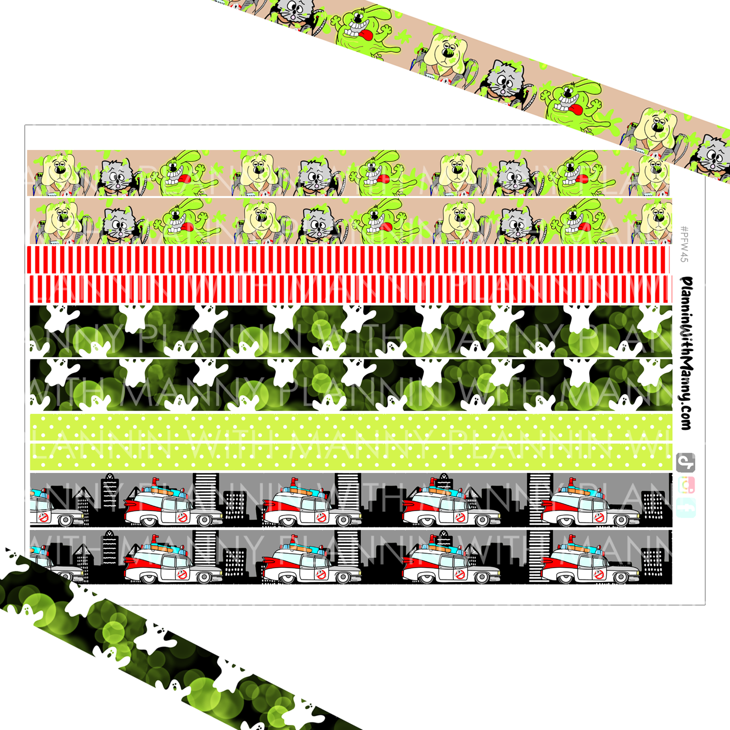 PFW45 Ghostbustin Washi Planner Stickers