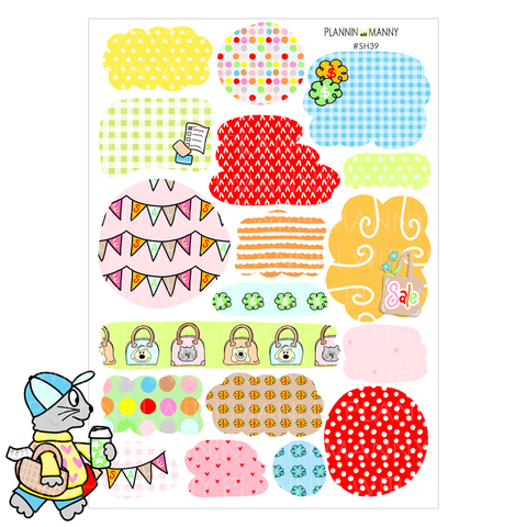 SH39 Retail Therapy Write In & Layer Sticker Sheet