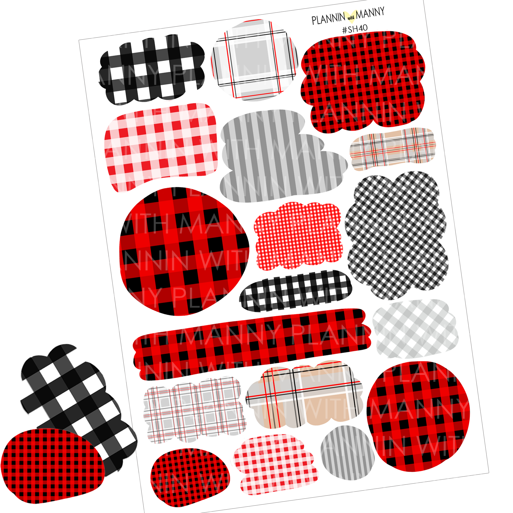 SH40 Glad in Plaid Write In & Layer Sticker Sheet – Plannin with Manny