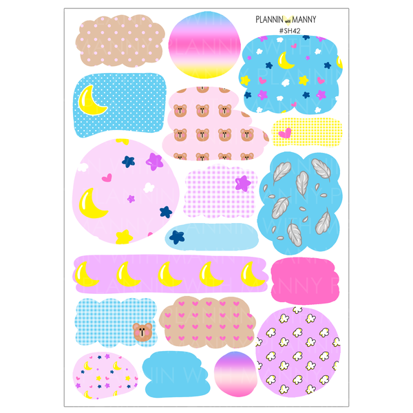 Slumbear Party -Large Sticker Sheet Set