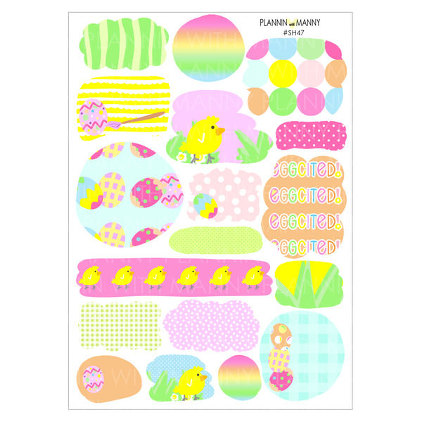 Easter Doodles -Large Sticker Sheet Set