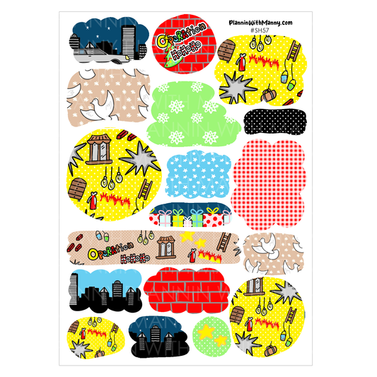 SH57 Home Alone NYC Shapes & Journal Sticker Sheet