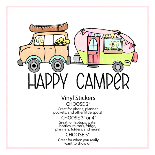 V33 Happy Camper Vinyl Sticker