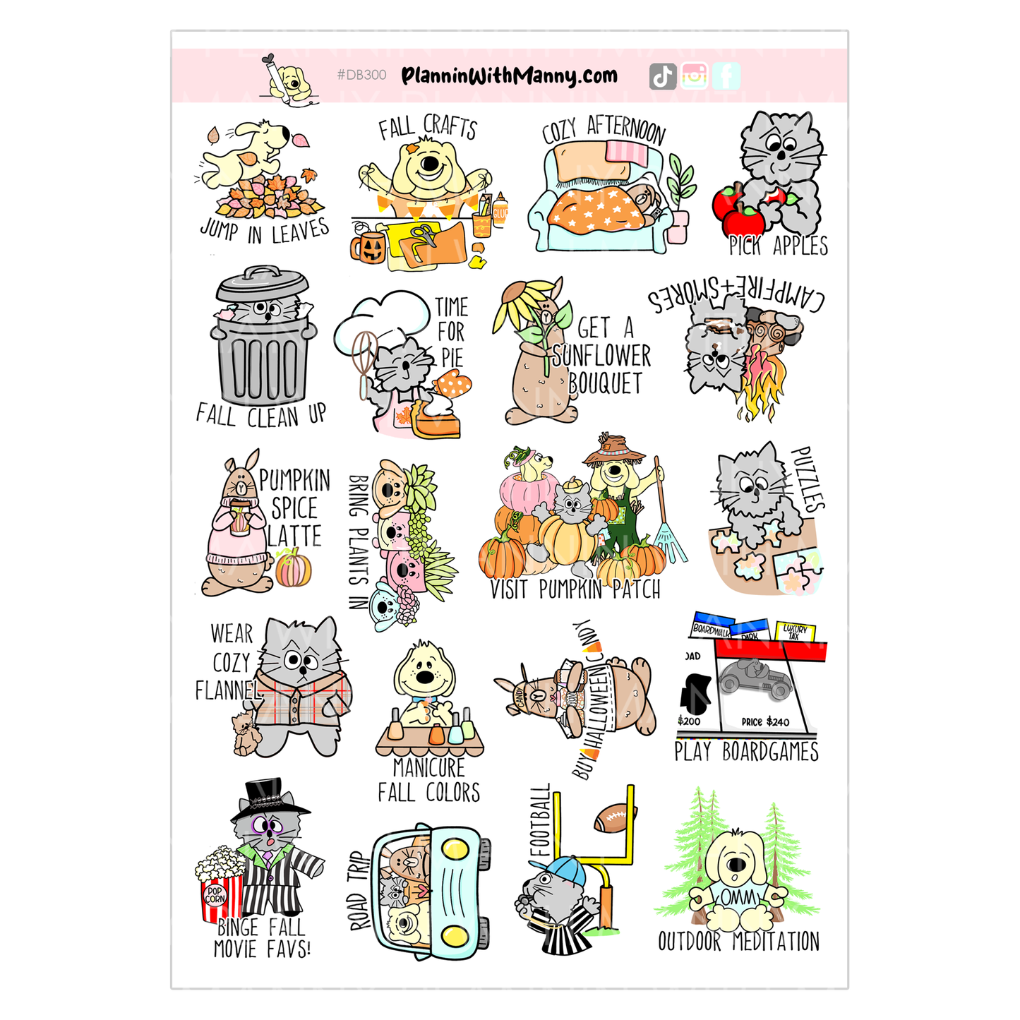 DB300 Fall Bucket List Sticker Sheet