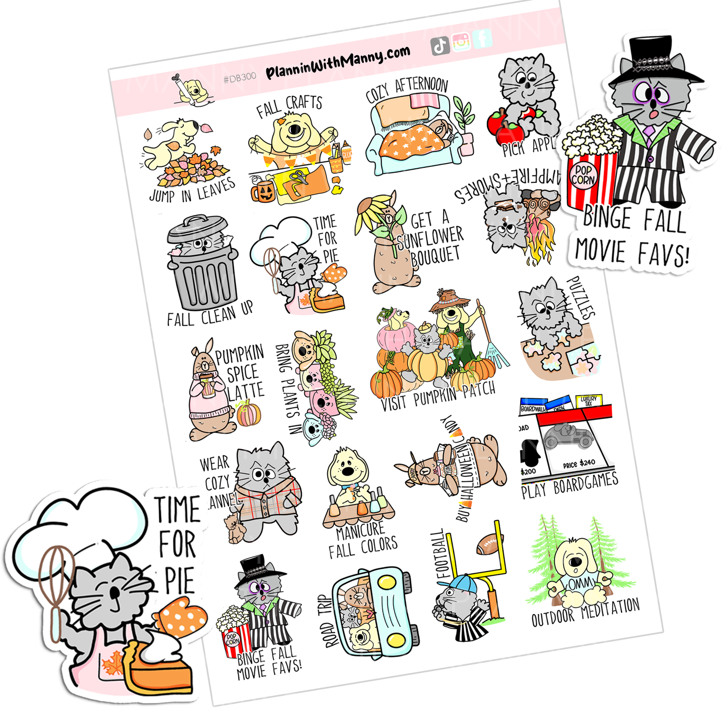 DB300 Fall Bucket List Sticker Sheet