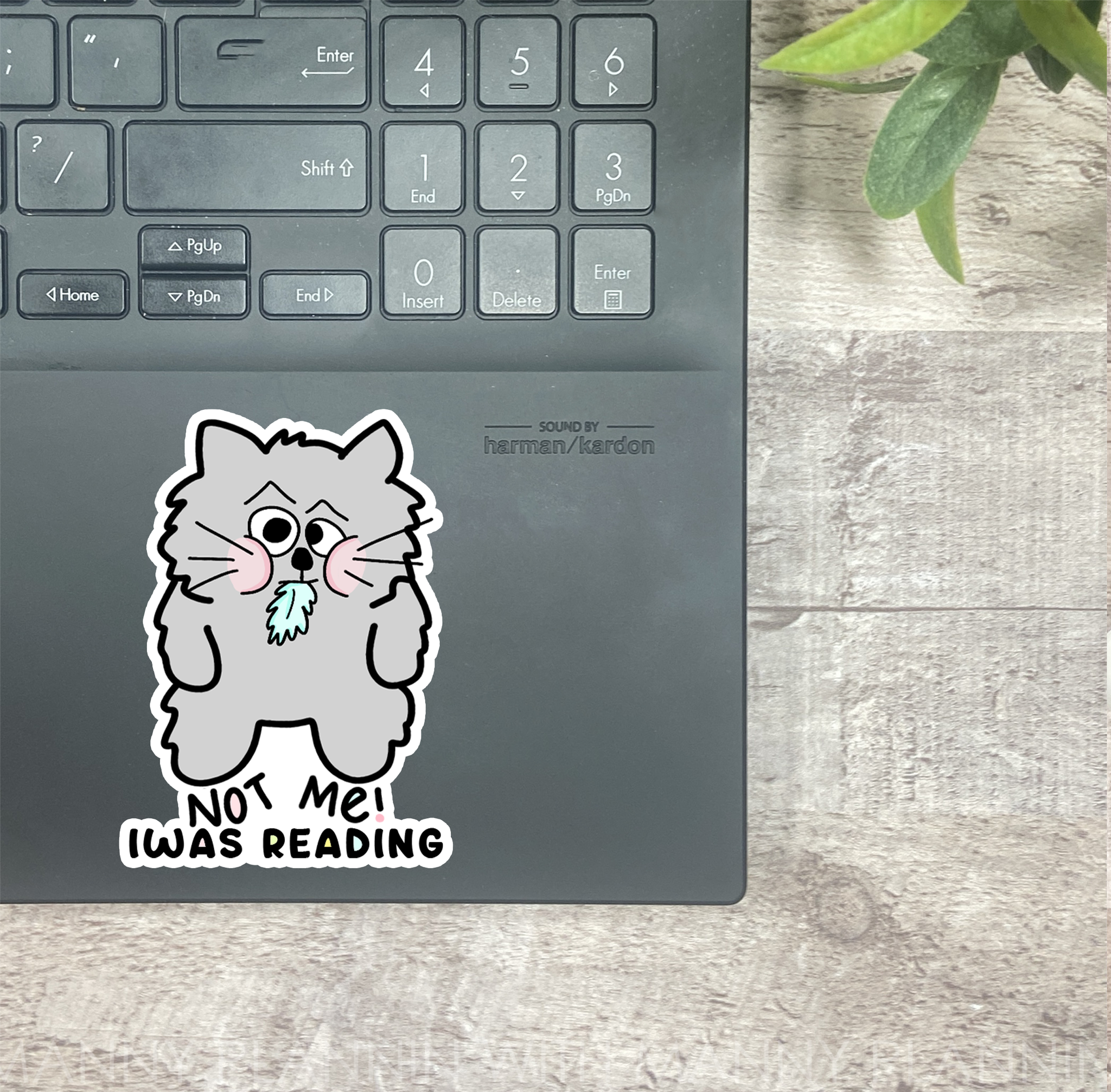 Not Me, I was Reading... Vinyl Sticker, Magnetic Bookmark, & Notecard MB42