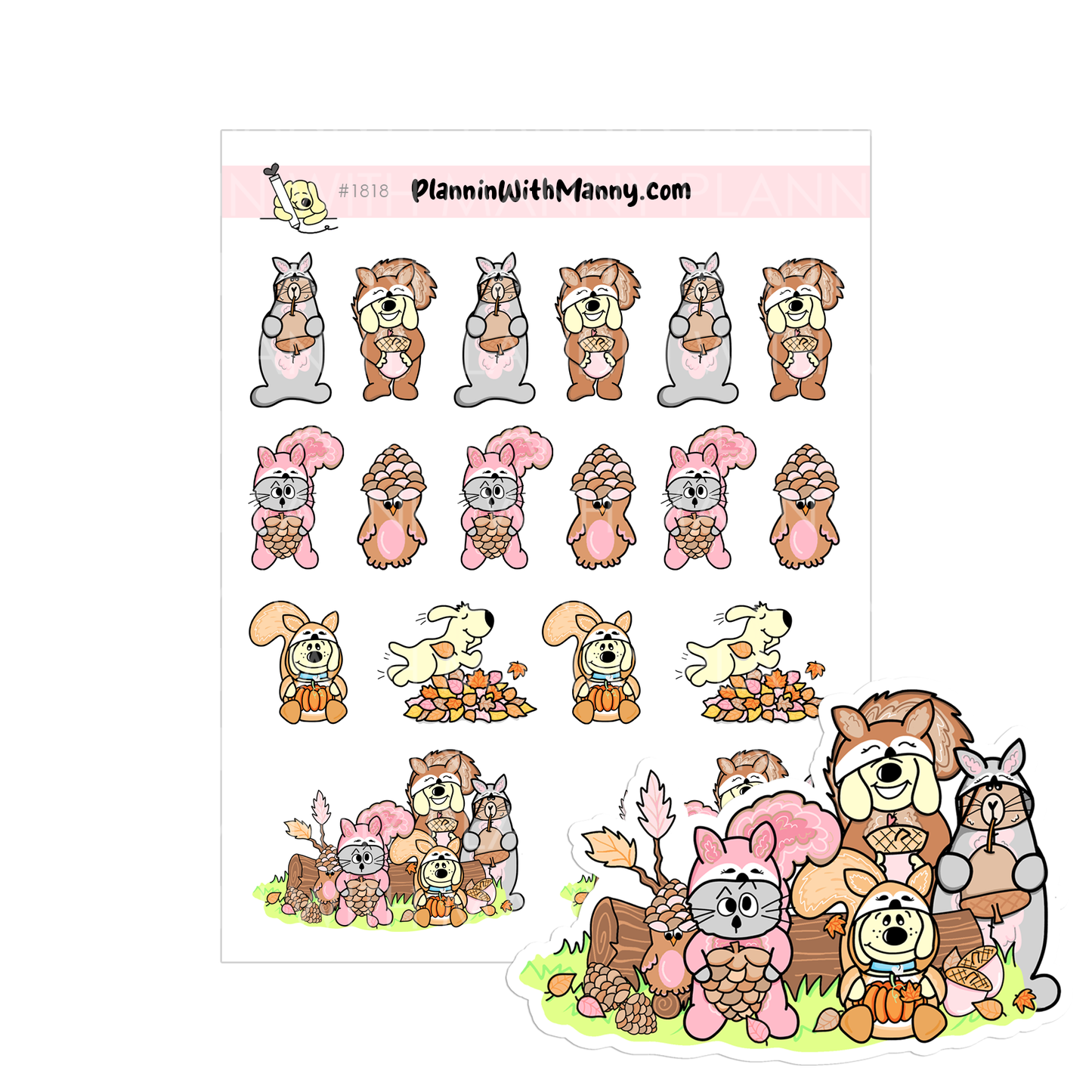 1818 Feelin Nutty Character Planner Stickers