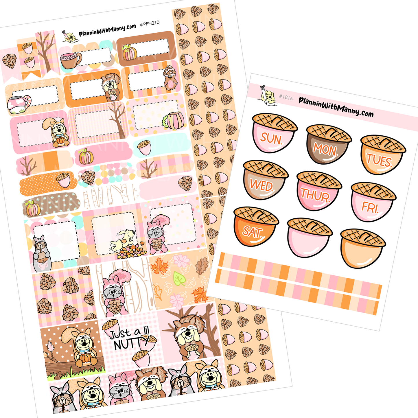 PFHOBO210 Feelin Nutty Hobonichi Weeks Planner Stickers