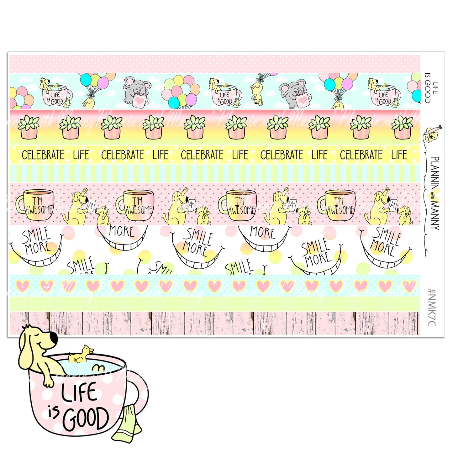 NMK7C Enjoying Life Washi Sticker Sheet