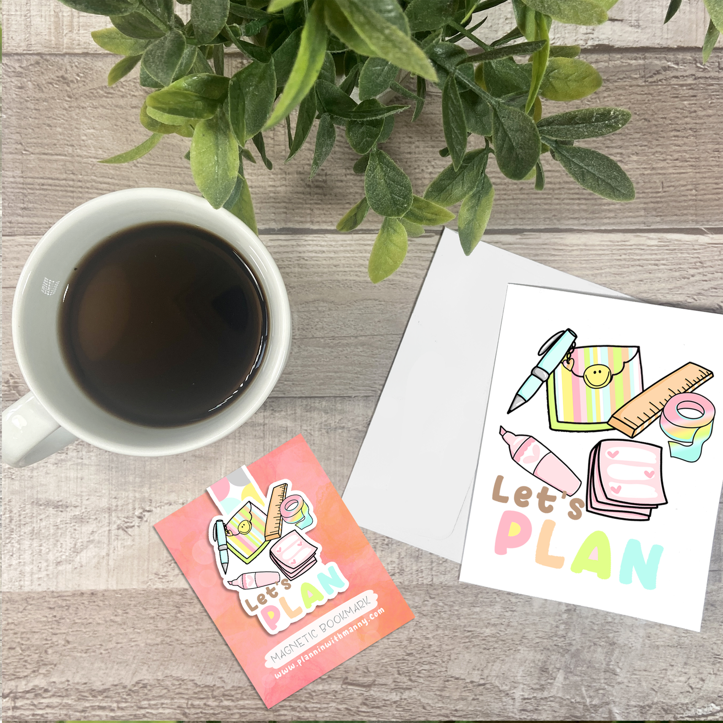 Let's PLAN...Vinyl Sticker, Magnetic Bookmark, & Notecard MB29