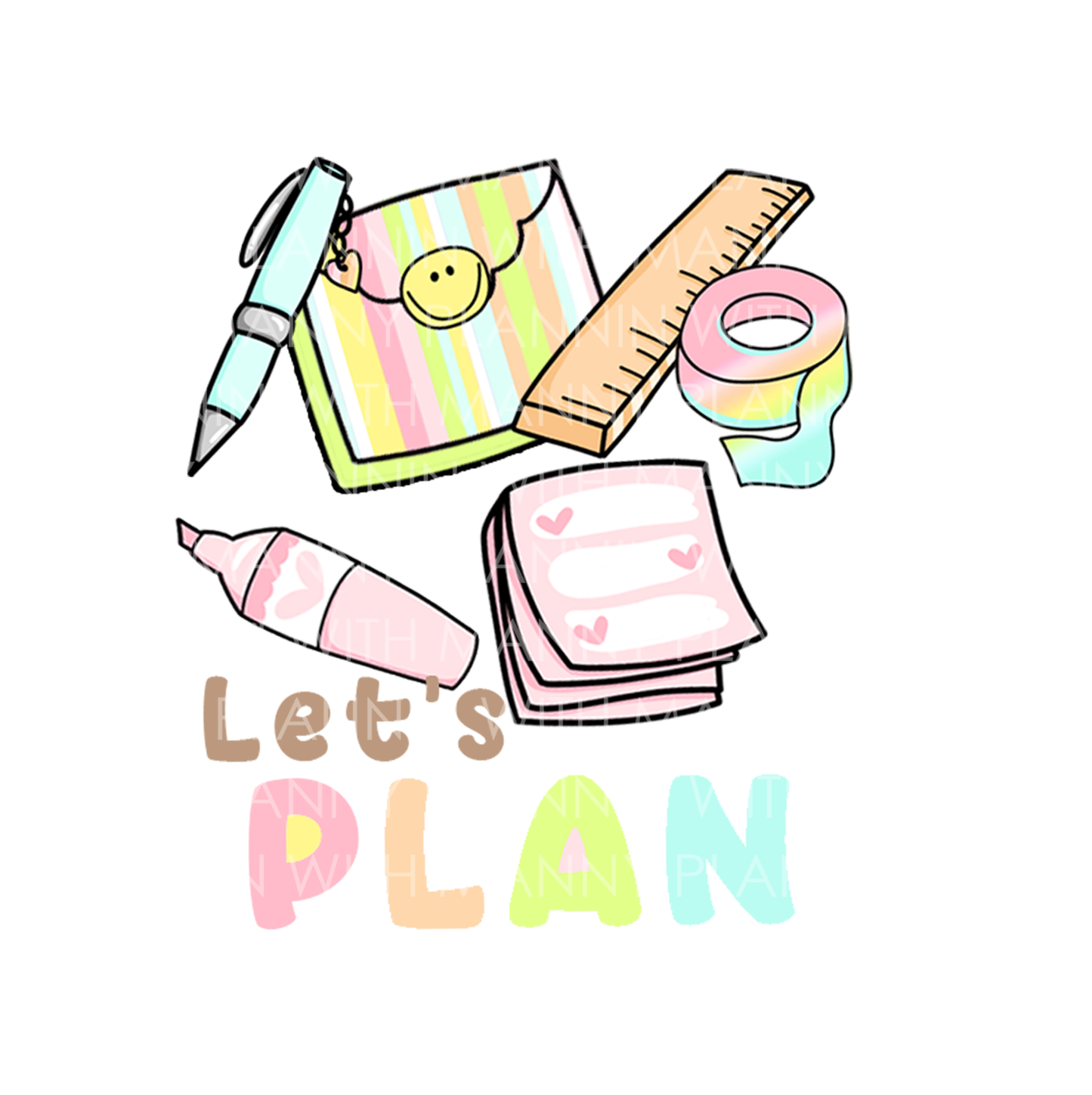 Let's PLAN...Vinyl Sticker, Magnetic Bookmark, & Notecard MB29