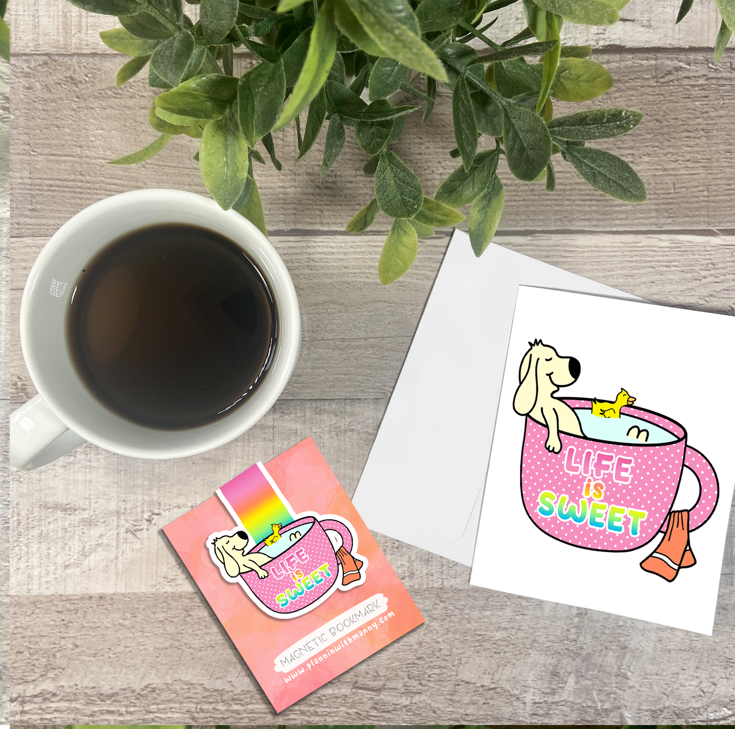 Life is Sweet... Vinyl Sticker, Magnetic Bookmark, & Notecard MB75