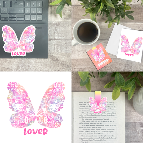 Lover Era Butterfly Vinyl Sticker, Bookmark, and Notecardd Options  MB136