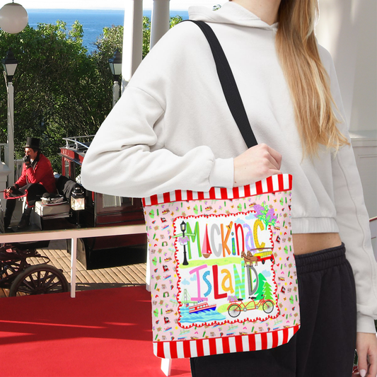 Mackinac Island Market Tote Bag — Beach, Travel & Souvenir